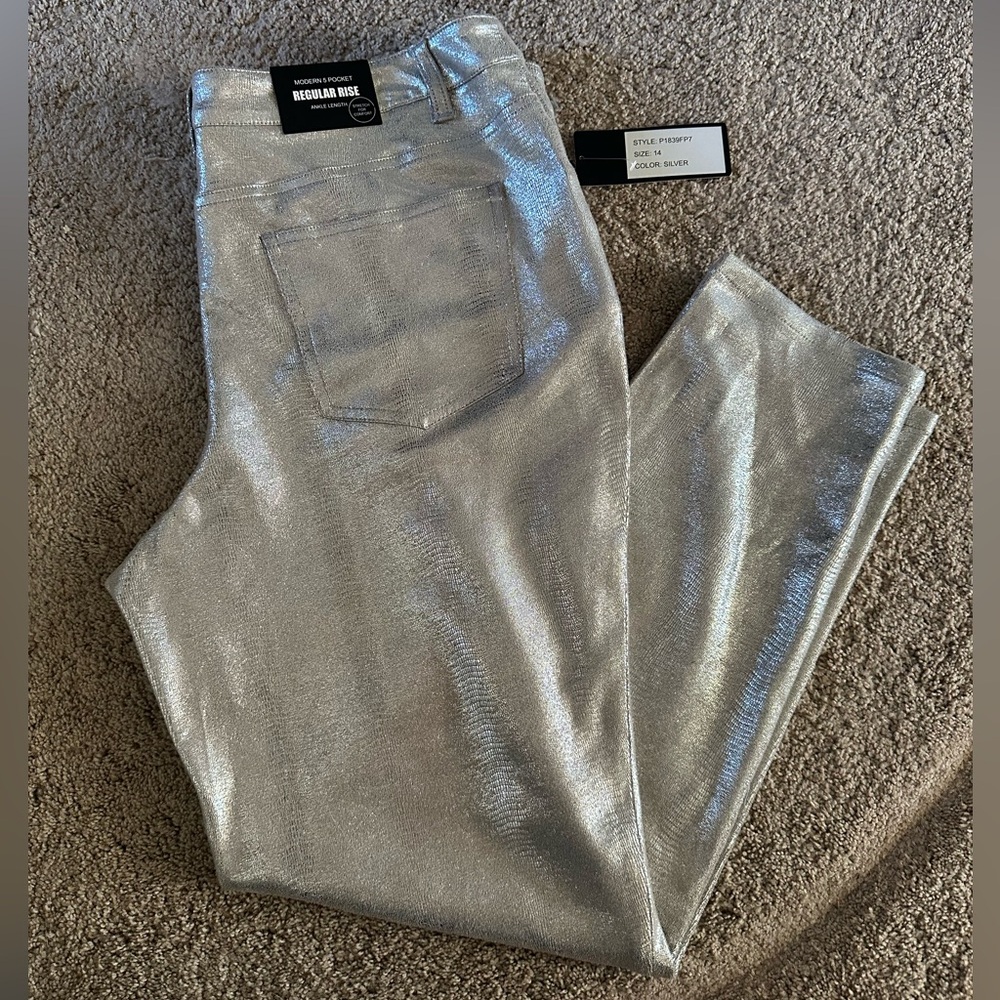 Eric silver regular rise ankle length stretch skinny fit Jeans new  size 14